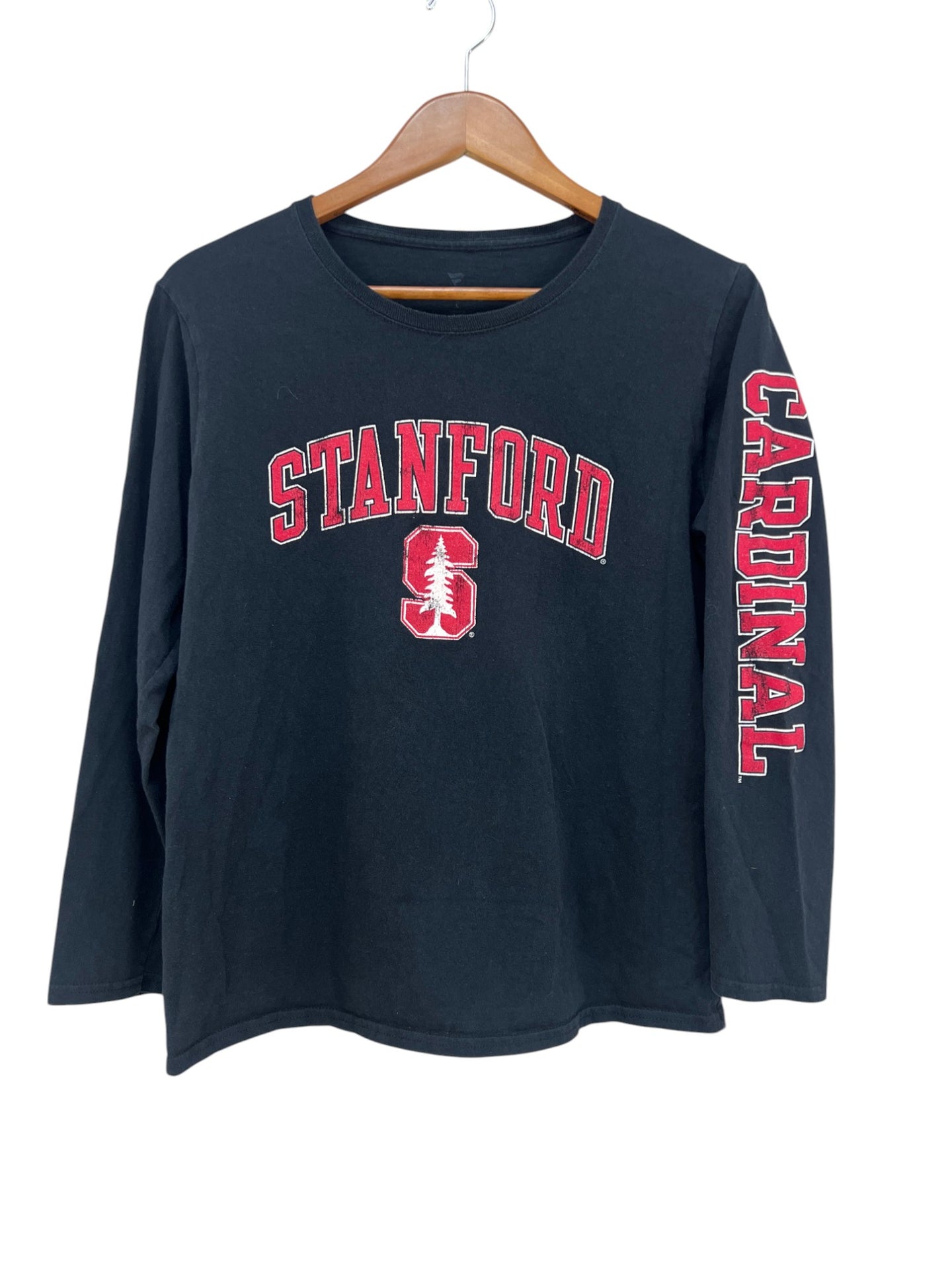 Stanford Cardinal Distressed Arch Over Logo Long Sleeve T-Shirt Large