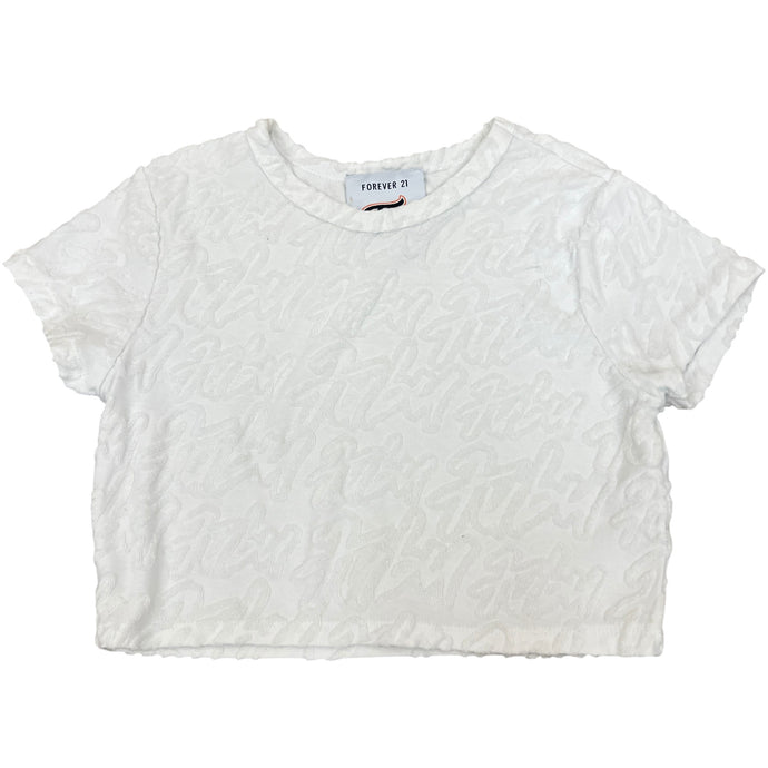 Y2K Forever 21 FUBU Collab Cropped White Top Small
