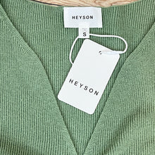 Load image into Gallery viewer, Sage Ruched V-Neck Knit Sweater Size Small
