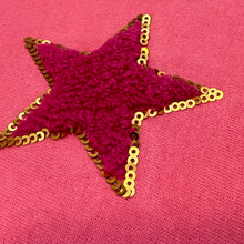 Load image into Gallery viewer, Fantastic Fawn Pink Sequin Star Sweater Size Medium
