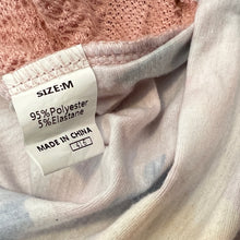 Load image into Gallery viewer, Pink Floral Lace Patchwork Knitted Long Sleeve Top Size Medium
