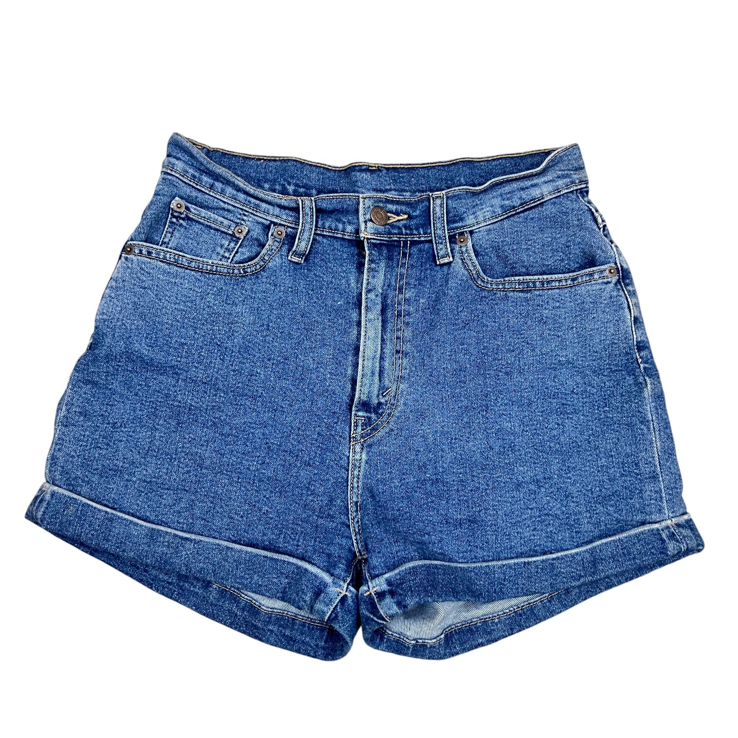 Levi High Waist Denim Roll Up Shorts Size 29