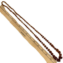 Load image into Gallery viewer, Vintage Amber Color Square Bead Necklace Knotted

