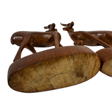 Load image into Gallery viewer, Mid Century Hand Carved Wooden Antelope Figurines 1 Pair
