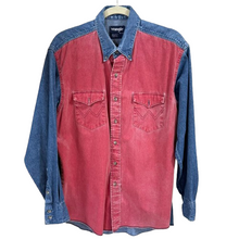 Load image into Gallery viewer, Vintage 90s Wrangler Western Color block Button Down Shirt Large
