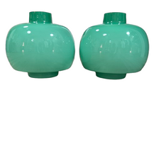 Load image into Gallery viewer, Mid-Century Round Cased Glass Pendant Shades Pair
