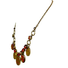 Load image into Gallery viewer, Danish Design Orange Pendant Coin Charm Necklace
