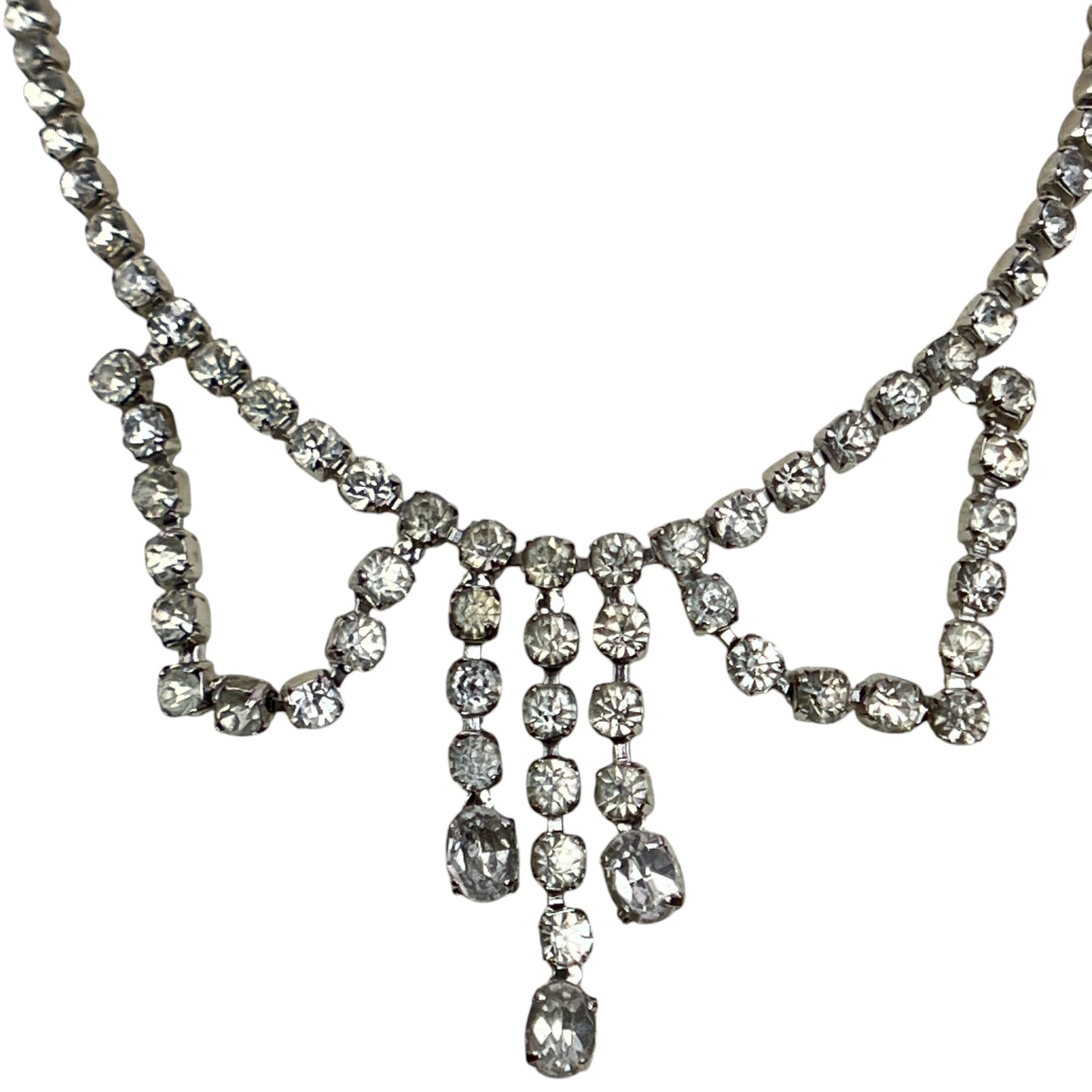 Vintage Czecho Paste Rhinestone Bib Necklace