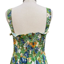 Load image into Gallery viewer, Vintage 1970s Floral Cotton Sundress with Built-In Bra ILGWU Medium

