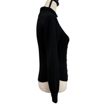 Load image into Gallery viewer, Vintage St. John Knits Black Knit Cardigan Crystal Floral Buttons XS-Small
