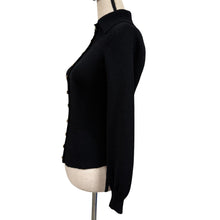 Load image into Gallery viewer, Vintage St. John Knits Black Knit Cardigan Crystal Floral Buttons XS-Small
