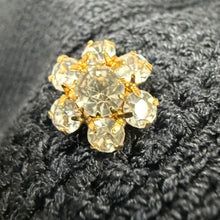 Load image into Gallery viewer, Vintage St. John Knits Black Knit Cardigan Crystal Floral Buttons XS-Small
