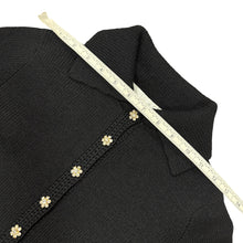 Load image into Gallery viewer, Vintage St. John Knits Black Knit Cardigan Crystal Floral Buttons XS-Small
