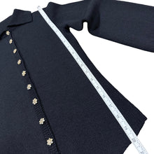 Load image into Gallery viewer, Vintage St. John Knits Black Knit Cardigan Crystal Floral Buttons XS-Small
