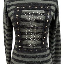 Load image into Gallery viewer, VTG Moschino Striped Knit Mock Neck Small

