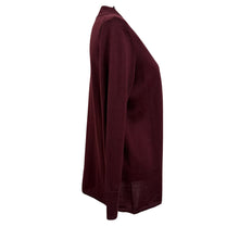 Load image into Gallery viewer, Talbots Open-Front Merino Wool Cardigan Burgundy Medium
