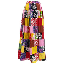 Load image into Gallery viewer, 1970s Hippie Patchwork Maxi Skirt
