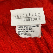 Load image into Gallery viewer, Vintage 90s Red V Neck Cashmere Cable Knit Cardigan
