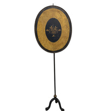 Load image into Gallery viewer, Antique Victorian Tole Fire Screen w Adjustable Cast iron Pole
