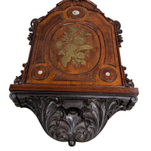 Load image into Gallery viewer, Victorian Eastlake Rosewood Wall Cabinet with Brass Floral &amp; Mother of Pearl Inlay
