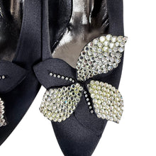 Load image into Gallery viewer, Arsho Stuart Weitzman Black Satin Slingback Heels Size 7.5 AA
