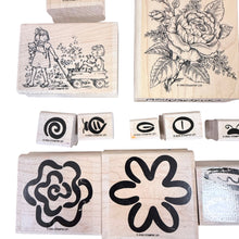 Load image into Gallery viewer, Vintage Stampin Up Wood Mounted Rubber Stamp Lot - 21 Pc Garden &amp; Floral
