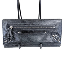 Load image into Gallery viewer, Vintage Black Leather Moto Wallet Tri-Fold Checkbook
