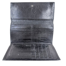 Load image into Gallery viewer, Vintage Black Leather Moto Wallet Tri-Fold Checkbook
