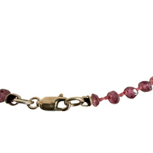 Load image into Gallery viewer, HandKnotted Garnet Rondelle Bead Cross Necklace – 14/20 Gold Fill
