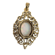 Load image into Gallery viewer, Vintage 14K Solid Gold Filigree Opal Pendant Victorian Revival
