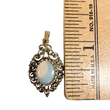 Load image into Gallery viewer, Vintage 14K Solid Gold Filigree Opal Pendant Victorian Revival
