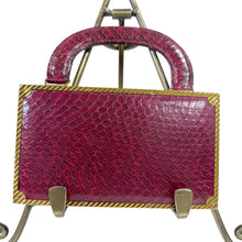 Load image into Gallery viewer, 50s Red Snakeskin Evans Elegance Vanity Case with Lipstick &amp; Mirror

