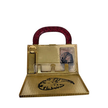 Load image into Gallery viewer, 50s Red Snakeskin Evans Elegance Vanity Case with Lipstick &amp; Mirror
