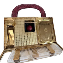 Load image into Gallery viewer, 50s Red Snakeskin Evans Elegance Vanity Case with Lipstick &amp; Mirror
