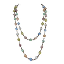 Load image into Gallery viewer, 1950s West Germany Multi-Color Lucite Station Flapper Necklace 52"
