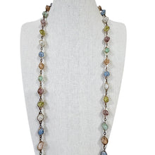 Load image into Gallery viewer, 1950s West Germany Multi-Color Lucite Station Flapper Necklace 52"
