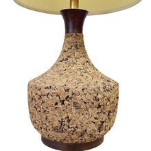 Load image into Gallery viewer, Mid-Century Modern Cork &amp; Walnut Table Lamp
