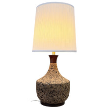 Load image into Gallery viewer, Mid-Century Modern Cork &amp; Walnut Table Lamp
