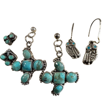 Load image into Gallery viewer, Vintage Southwestern Silver &amp; Turquoise Earrings Curated Set
