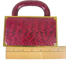 Load image into Gallery viewer, 50s Red Snakeskin Evans Elegance Vanity Case with Lipstick &amp; Mirror
