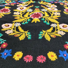 Load image into Gallery viewer, Black Floral Embroidered Boho Mini Skirt Size Medium
