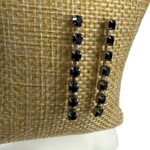 Load image into Gallery viewer, 80s Black Rhinestone Drop Earrings
