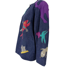 Load image into Gallery viewer, Vintage Girasol Mexican Folk Art Denim Appliqué Jacket Size Medium
