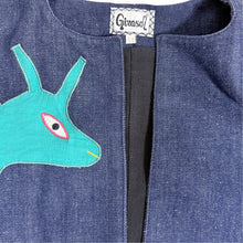 Load image into Gallery viewer, Vintage Girasol Mexican Folk Art Denim Appliqué Jacket Size Medium
