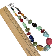 Load image into Gallery viewer, Vintage Mixed Stone Pearl &amp; Tested 800 Silver Bead Necklace 16.5"
