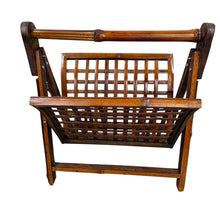 Load image into Gallery viewer, Mid-century Bamboo &amp; Wood Folding Magazine Rack
