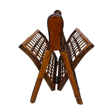 Load image into Gallery viewer, Mid-century Bamboo &amp; Wood Folding Magazine Rack
