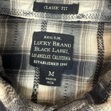 Load image into Gallery viewer, Men&#39;s Lucky Brand Black Label Western Pearl Snap Long Sleeve Size Medium
