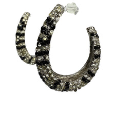 Load image into Gallery viewer, Rhinestone Animal Print Hoop Earrings
