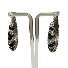 Load image into Gallery viewer, Rhinestone Animal Print Hoop Earrings
